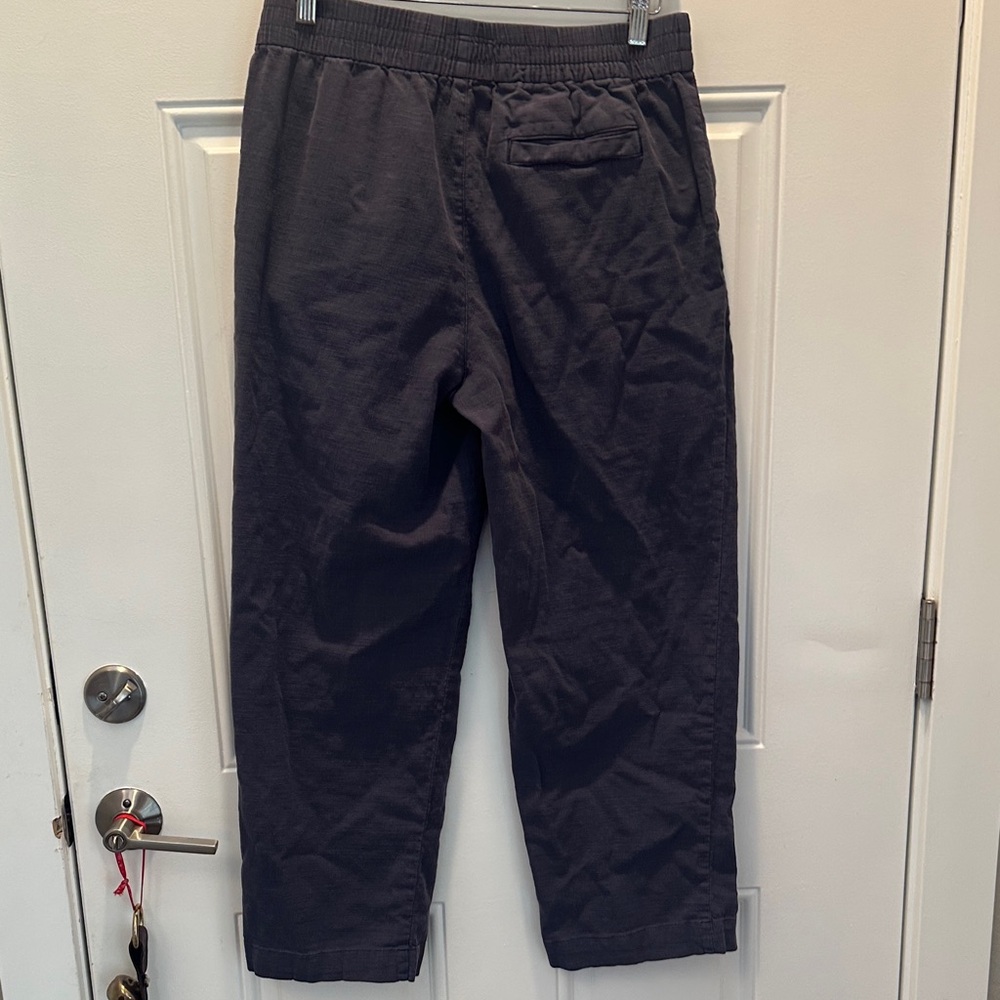 Women’s Marine Layer Relaxed Crop Pant Linen dark blue size medium - Picture 3 of 5